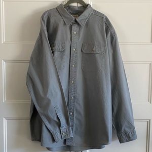 Mens L.L. Bean Sunwashed Canvas Shirt in Mineral Gray XXL New (see description)